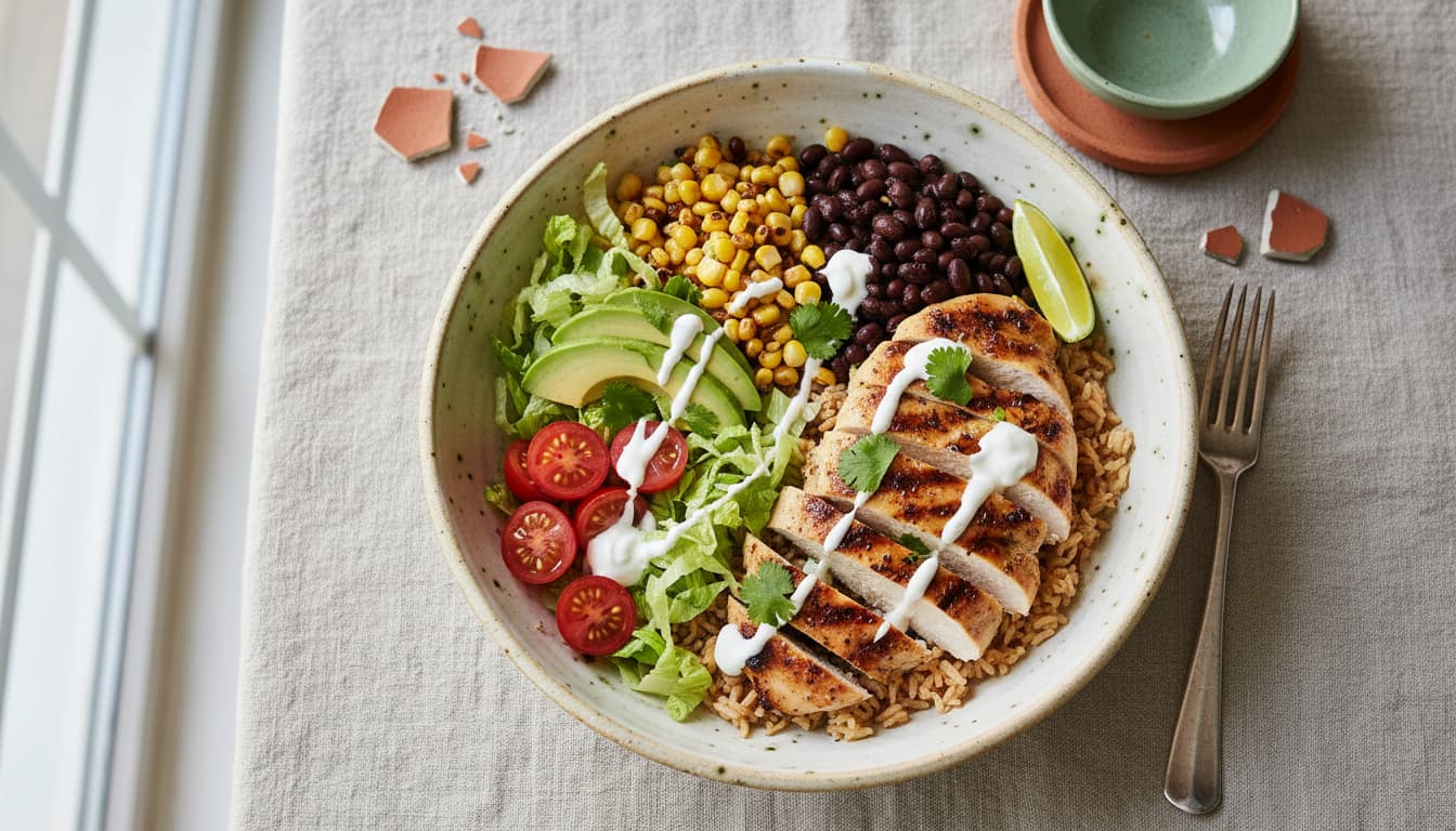 Chicken Burrito Bowl: Meal-Prep Ready, 42g Protein, 30 Minutes