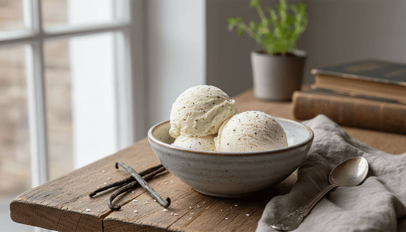 Cottage cheese ice cream: vanilla