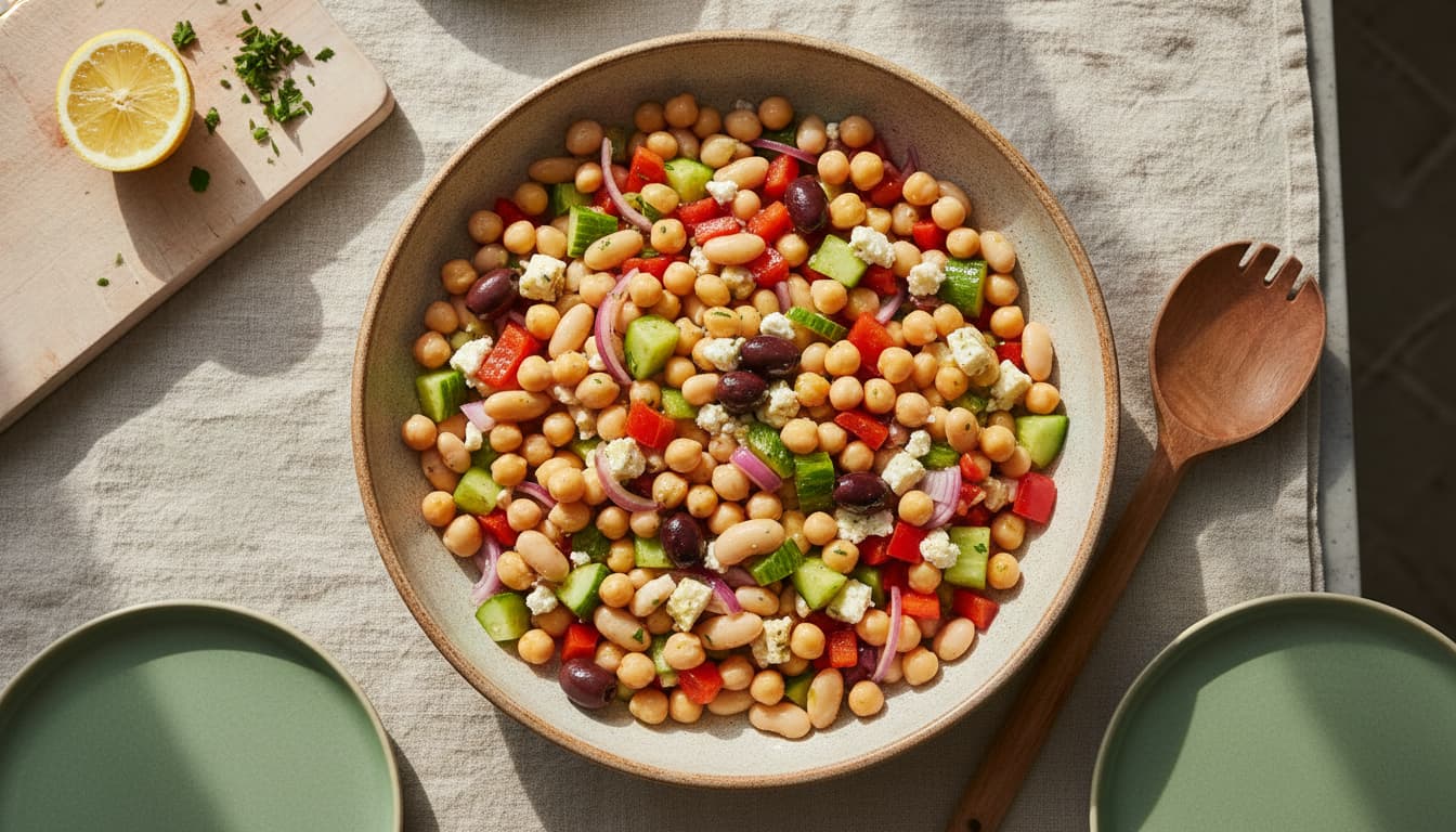Dense Bean Salad: 18g Fiber, 21g Protein