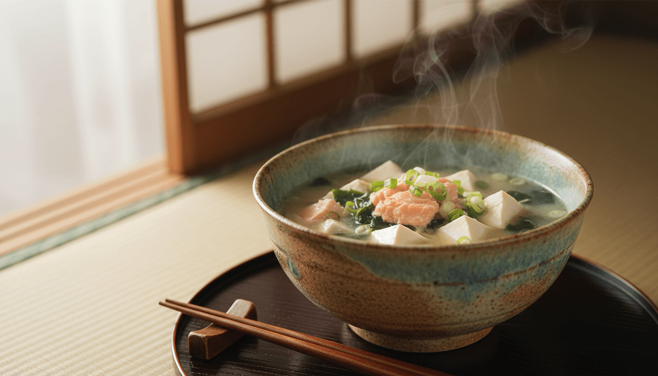 Miso salmon soup